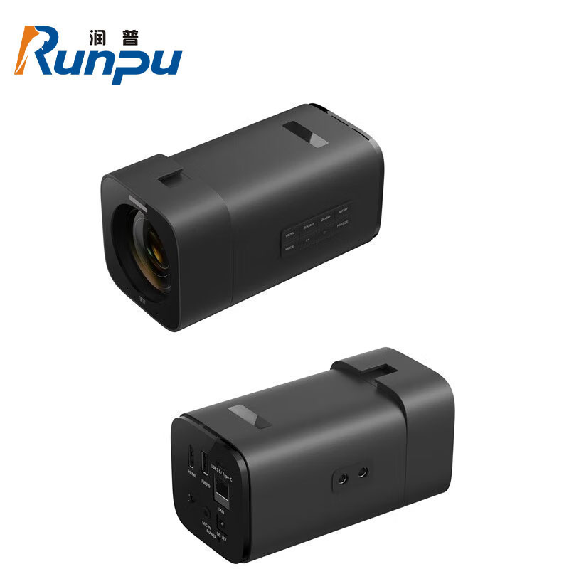 润普Runpu RP-JXS12-4K 4K枪机式变焦摄像机60FPS12x变焦麦克风摄像2合1专业演播远程遥控黑色高清大图