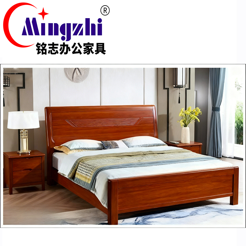 铭志办公家具 实木床 MZC-001(1800*2000*1130mm)张高清大图