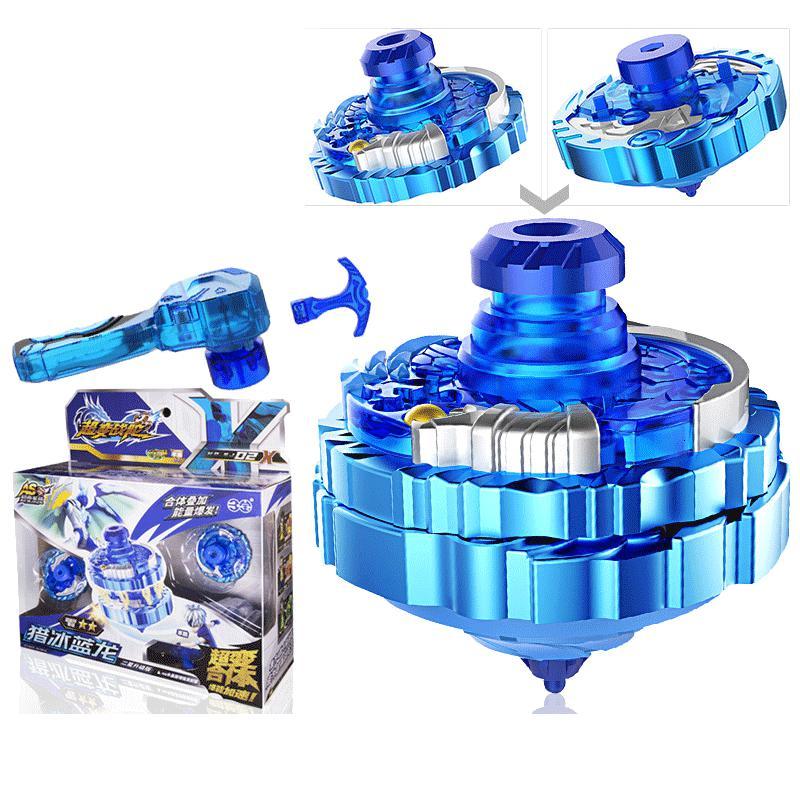 三宝超变战陀陀螺玩具拉线旋转合体二星升级版超能环圣焰红龙男孩双层
