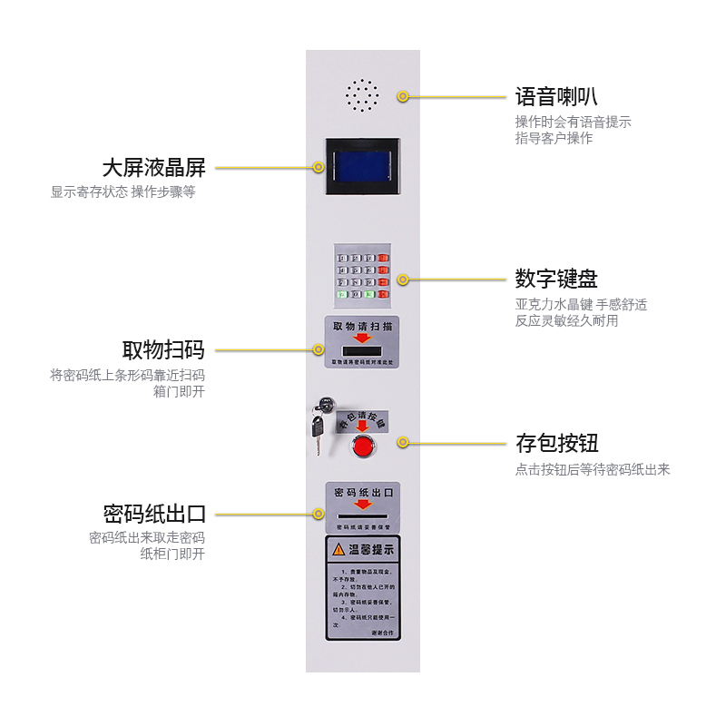 御璟 宇威电子存包柜 超市商场密码寄存包柜条码型12门TW-DZCBGTM01
