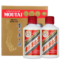 [歌德老酒行]贵州茅台酒 飞天茅台53度50ml*2瓶 酱香型 白酒 小酒版礼盒 官方正品