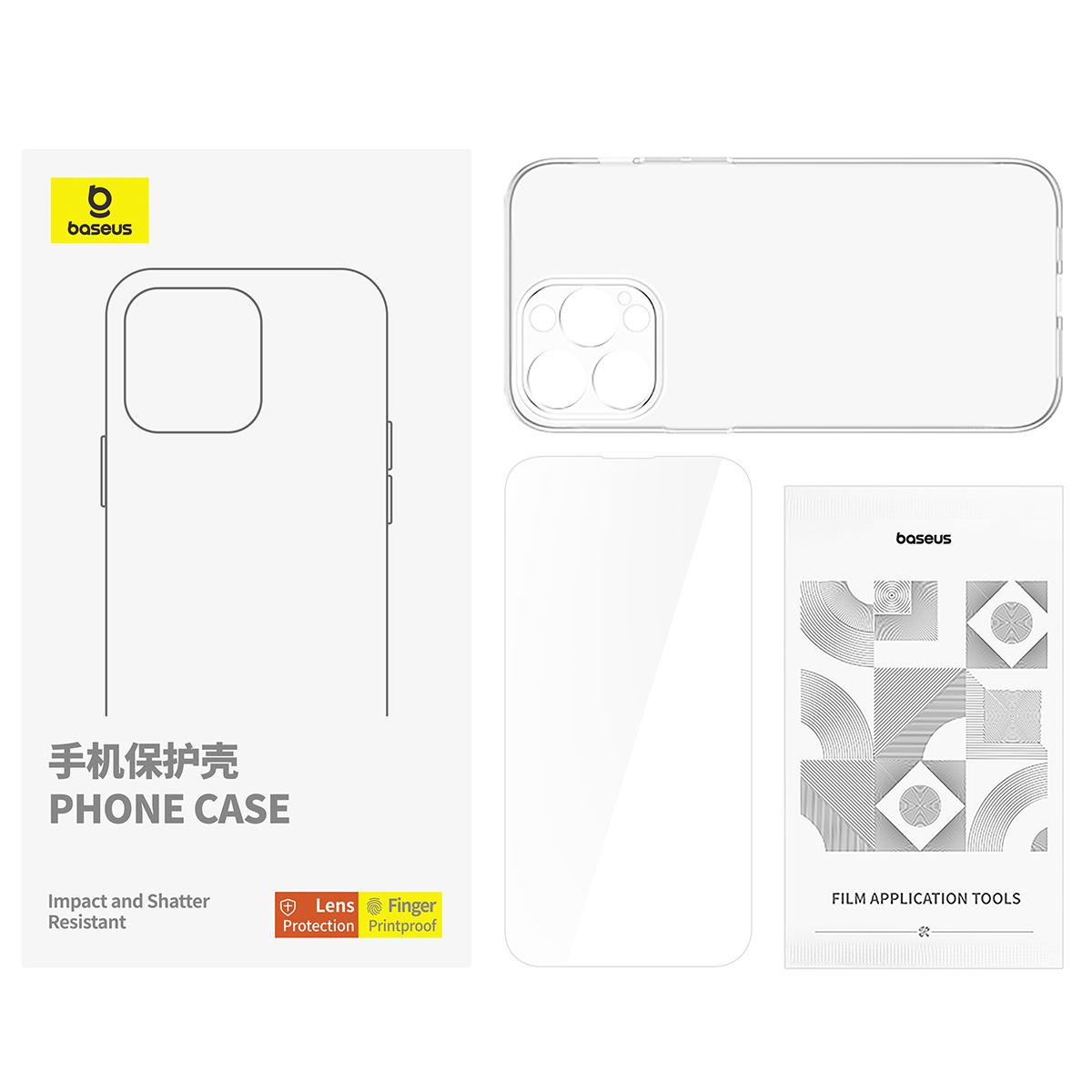 倍思 康宁系列 保护壳 For iP 15 Pro 透明 (含:钢化膜*1+清洁包*1)高清大图