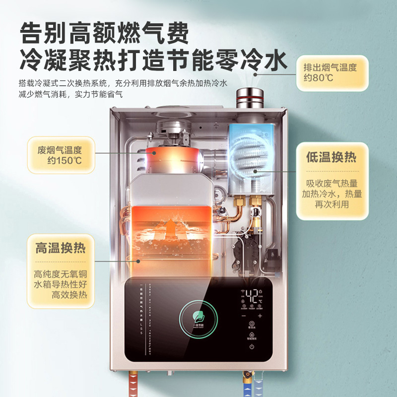 Leader海尔智家燃气热水器家用双增压零冷水超一级能效LS5 16升天然气
