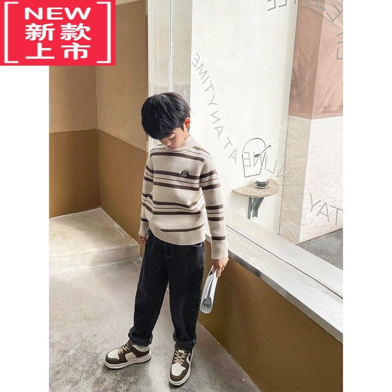 可莉允2022秋冬童装新款一体绒长裤男童加绒牛仔裤保暖冬装儿童潮牌裤子保暖裤图片