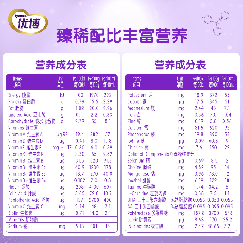 圣元优博瑞慕幼儿配方奶粉 12-36月龄3段900g