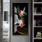 九鱼图玄关装饰画走廊过道挂画客厅酒店 舞动鱼跃(黑色边框) 60*120cm晶瓷画(晶瓷工艺+金属框)统一发金色边框(需