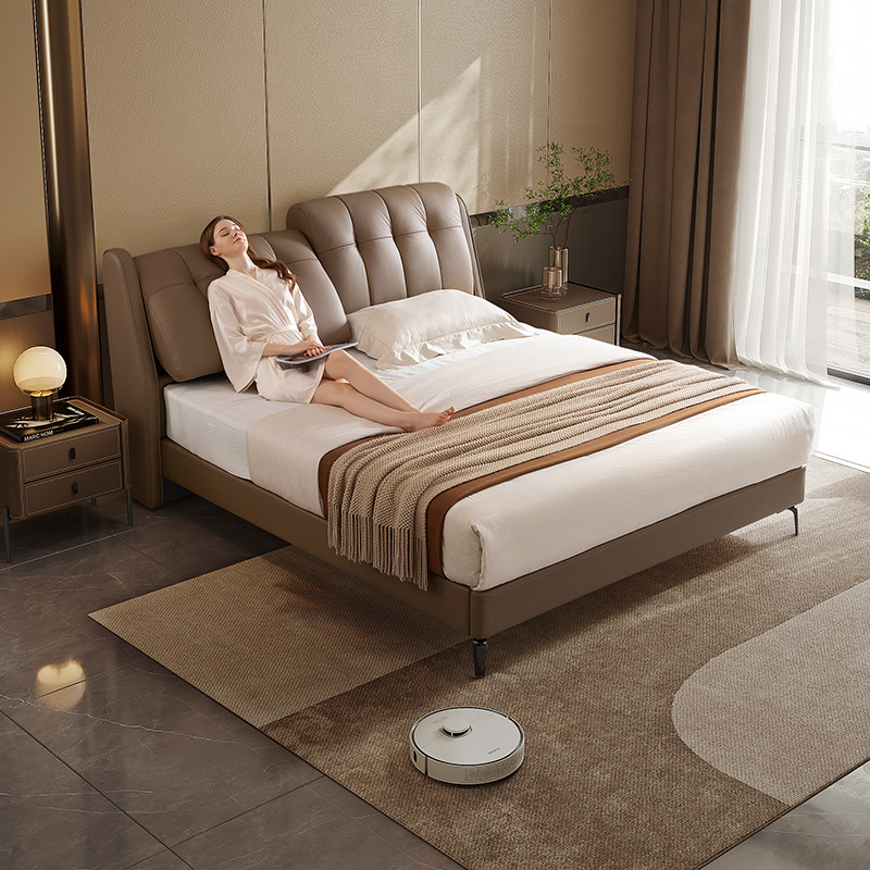 芝华仕cheers芝华仕意式轻奢真皮床简约主卧室婚双人软包大床高端大气