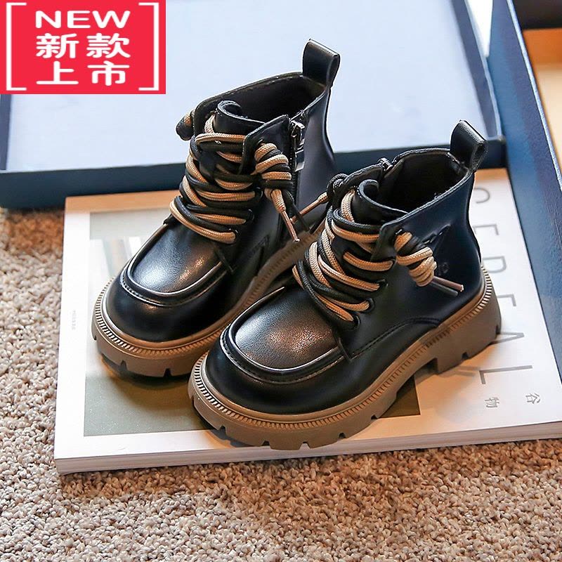 可莉允女童马丁靴2022新款秋冬英伦大棉皮靴防滑女宝宝短靴加绒儿童靴子图片