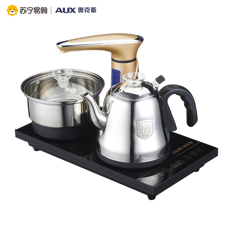 奥克斯(AUX)金色消毒款智能电水壶自动上水壶茶炉不锈钢家用保温泡茶电茶壶电热水壶烧水壶茶艺炉泡茶机 NDY-CN688