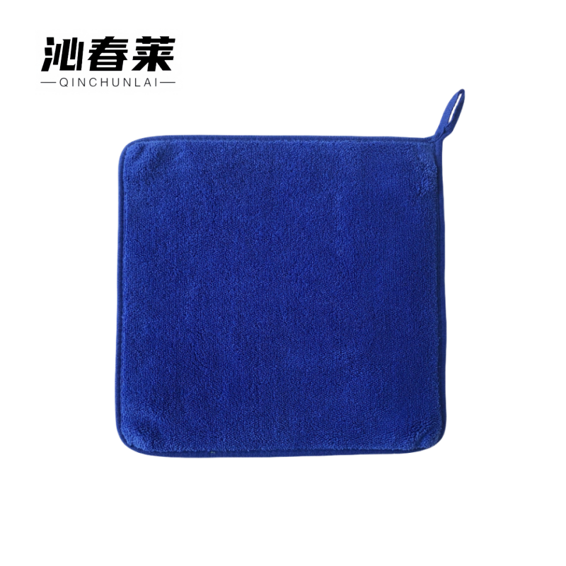 沁春莱加厚珊瑚绒抹布(深蓝色)30*30cm/条高清大图