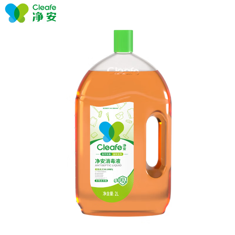 净安 季铵盐消毒液家用 多用途消毒水松木清香 2L