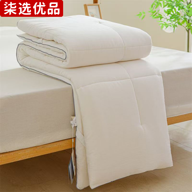 柒选 100%全棉棉花垫被6斤 180*200cm/床高清大图