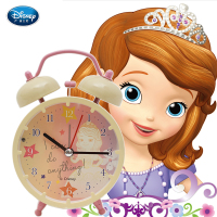 迪士尼(DISNEY)儿童闹钟女学生床头钟苏菲亚小公主索菲亚女孩创意静音夜光金属机械超大声打铃懒人座钟闹钟