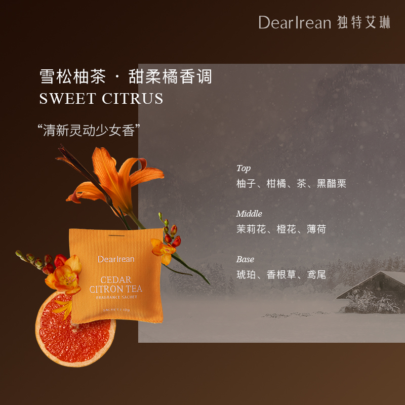 独特艾琳车载香薰雪松柚茶13g高清大图