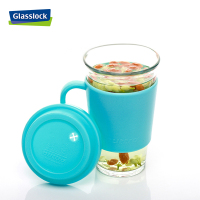 三光云彩(GLASSLOCK) 韩国进口玻璃水杯办公室钢化玻璃耐热茶水杯带把手500ml便携男女学生杯子