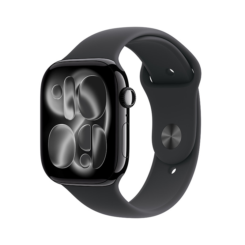 Apple Watch Series 11 GPS版 智能手表 铝金属表壳 运动型表带 42毫米亮黑色铝金属表壳；黑色运动型表带-M/L