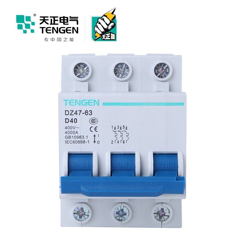 天正电气 DZ47-63 3P D 40A 4KA 01060020342 微型断路器