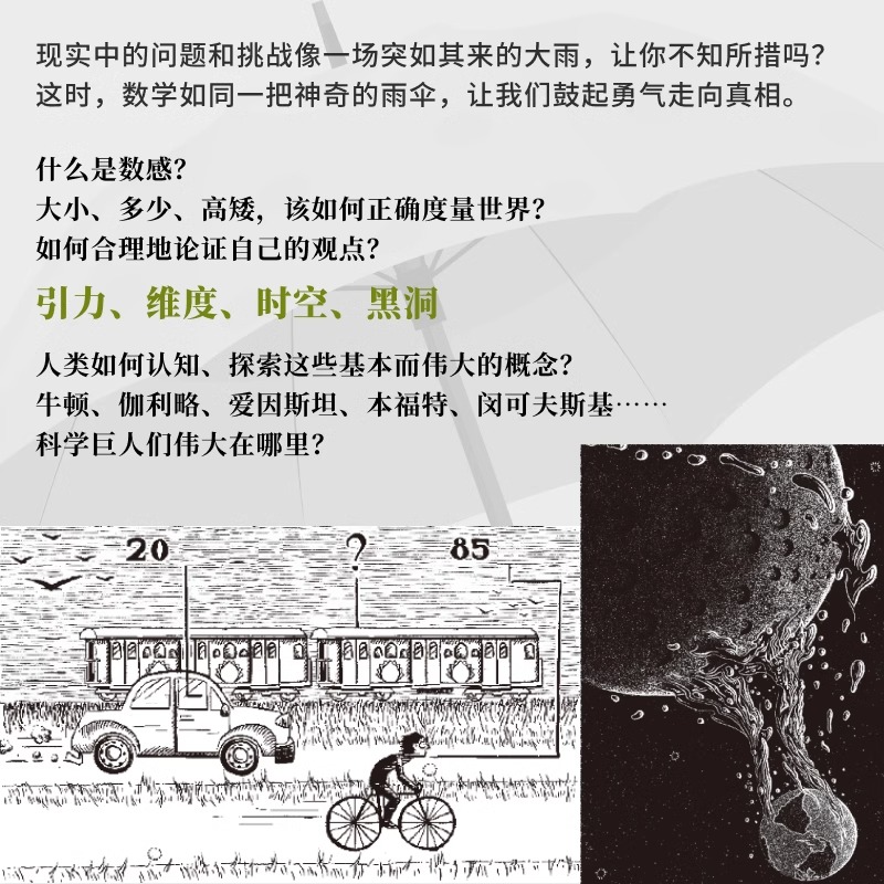 [醉染正版]数学的雨伞下理解世界的乐趣 米卡埃尔洛奈编 培养孩子思维的科普类书籍 数学科普读物 代数几何 数学故事书数学高清大图