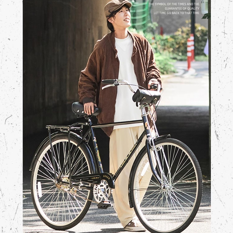 凤凰牌通勤自行车女轻便老式复古单车普通28寸新款大学生男车