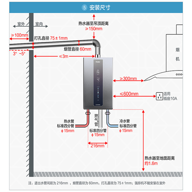 海尔(Haier)16升燃气热水器天然气JSQ31-16KL3PRO 水伺服恒温 降噪节能 WiFi智控 净化抑菌高清大图