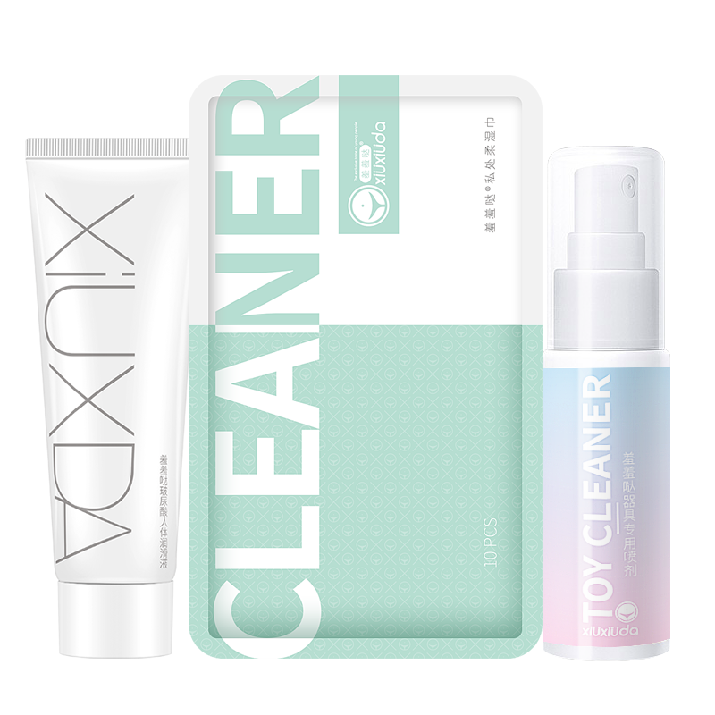 羞羞哒情趣礼包润滑液+清洁液+湿巾高清大图