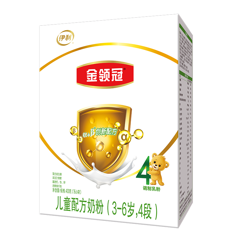 拍5盒减25元]伊利奶粉 金领冠4段400g盒装3-6岁儿童配方牛奶粉 四段