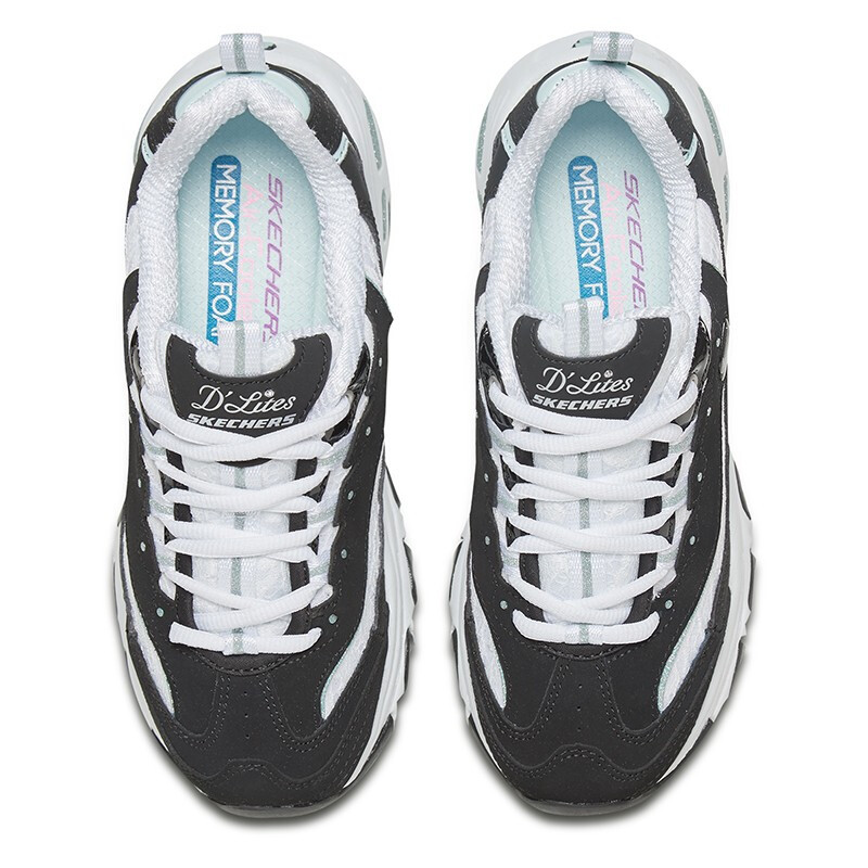 Skechers斯凯奇女鞋时尚厚底增高熊猫鞋轻质休闲老爹鞋11959-BKW36_525104