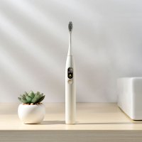 Oclean X 米色 欧可林成人智能声波充电式电动牙刷 全自动情侣美白防水杜邦软毛牙刷 40000转无刷电机