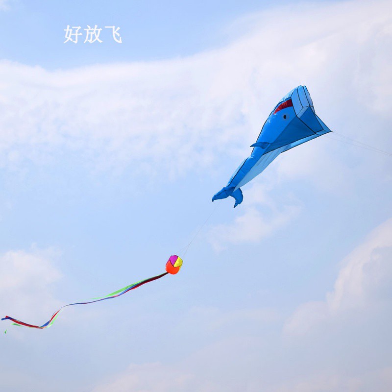 潍坊风筝软体风筝巨型鲸鱼微风易飞风筝大型特大成人风筝软体创意 三维工匠 软体大鲸鱼+25cm水晶轮+700米3股线高清大图