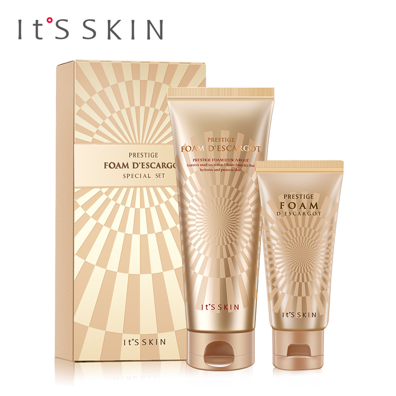It’s skin伊思 晶钻蜗牛洁面乳150ml+30ml 温和清洁毛孔去角质洗面奶女