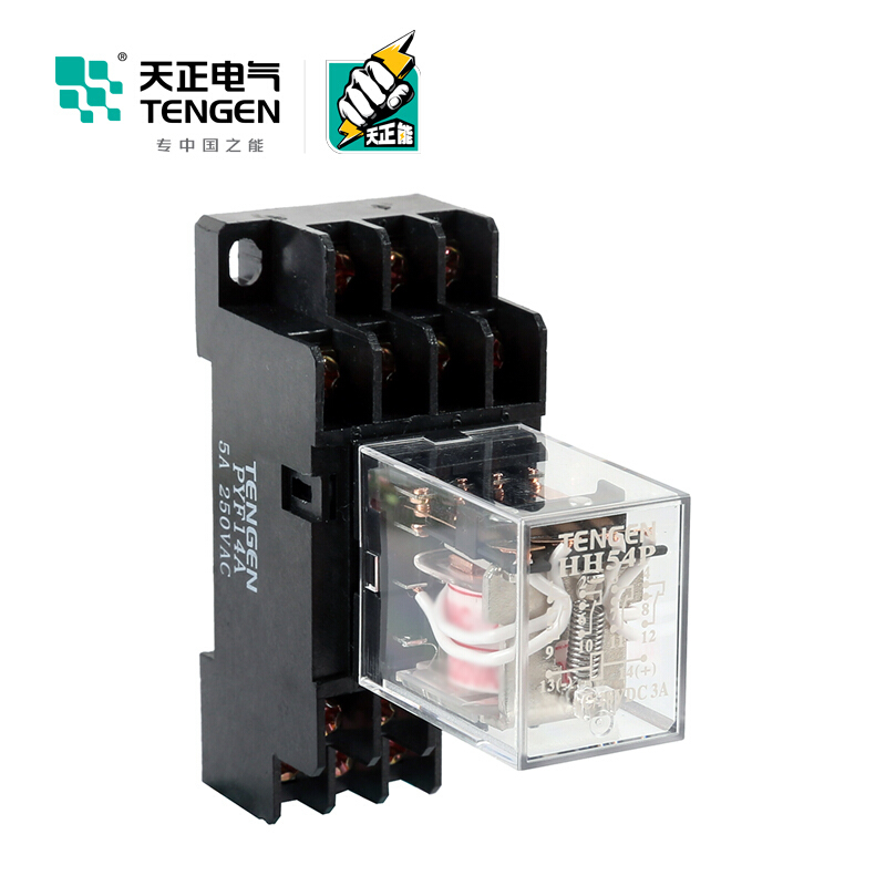 天正电气 HH5 P 小型 4C/O 带灯 10A 120VDC 340040300001 中间继电器