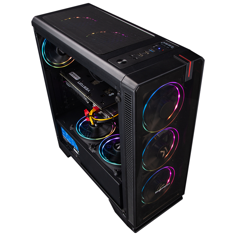攀升 锐龙 六核十二线程R5 2600/RX580 升RX590 8G 游戏型 AMD主机 吃鸡主机 3A平台高配游戏主机 组装机 台式机 电脑主机整机