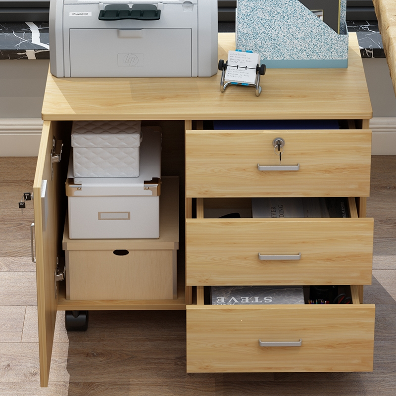 符象办公室文件柜带锁抽屉储物柜收纳移动矮柜桌下办公柜打印机小柜子