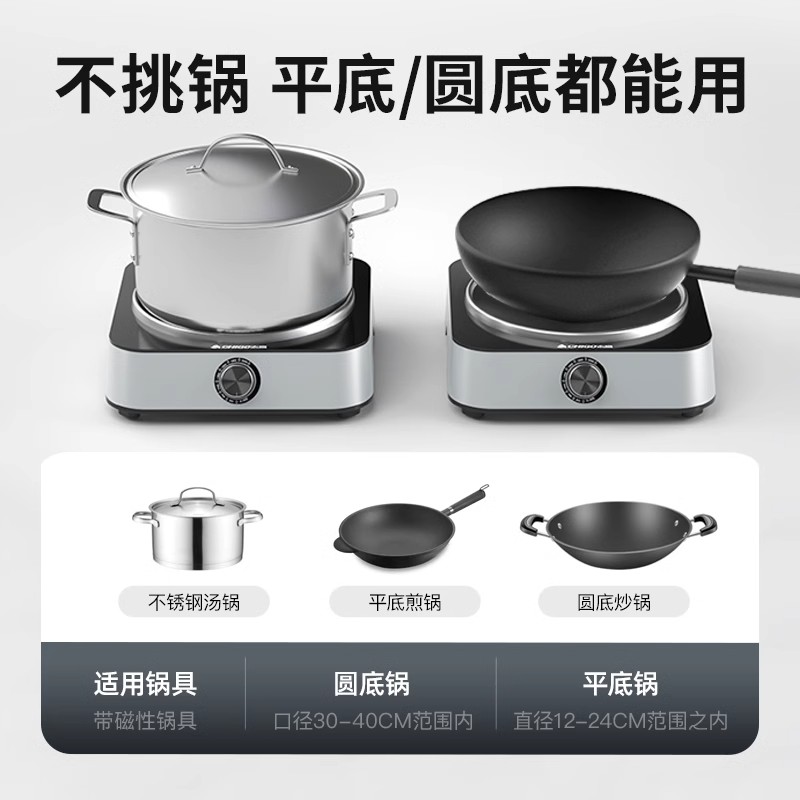 志高电磁炉家用凹面凹型一体锅套装凹式3500W爆炒电磁灶品牌新款 玫瑰金2200w+五代点阵蜂窝锅+汤锅高清大图