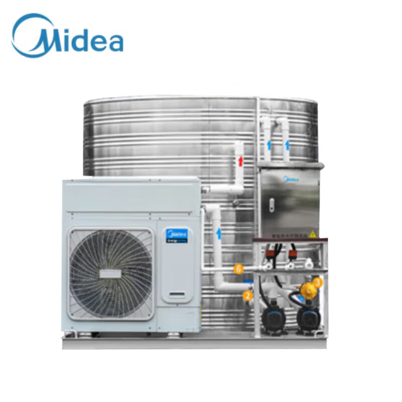 美的(Midea) 空气能热水器一体机商用家用空气能热水器空气源热泵低温机 3匹3吨