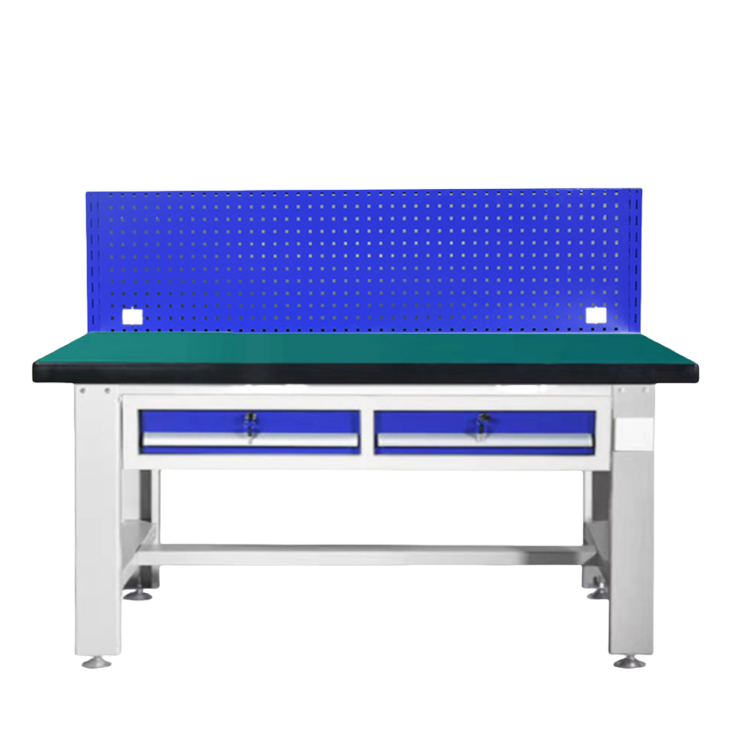 铭思达重型钳工操作台1.2米平二抽单挂板张高清大图