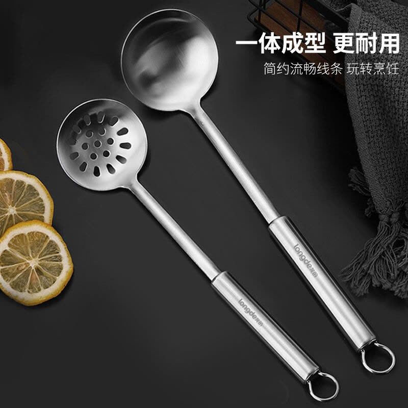 龙的(Longde)LD-CJ890-5不锈钢锅铲炊具5件套家用厨房铲勺全套炒菜铲子木柄厨具套装图片