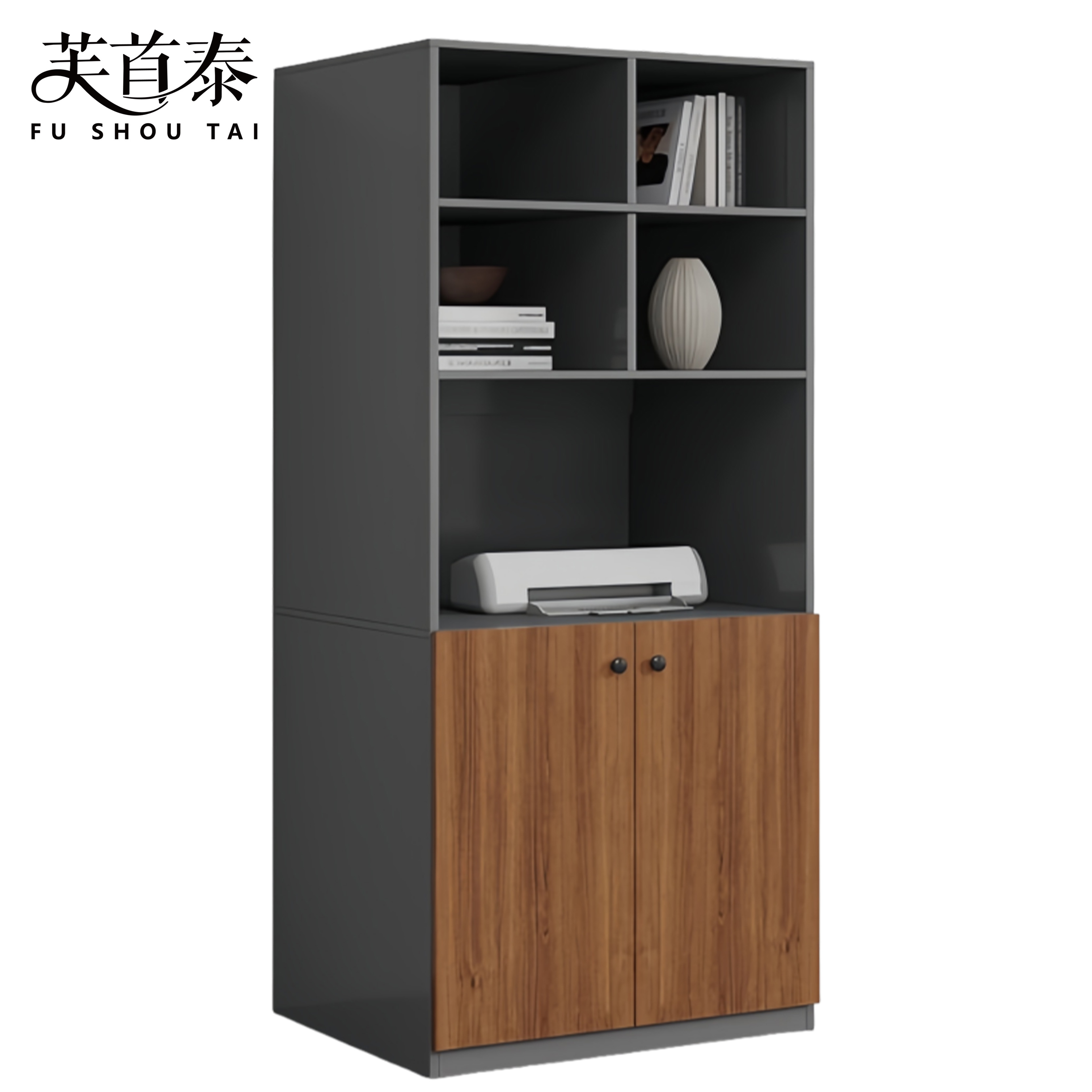 芙首泰书柜两门600*320*1800mm个高清大图