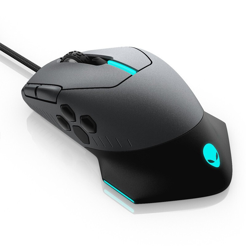 戴尔dell游戏鼠标外星人aw510m宏编程rgb发光有线usb竞吃鸡外设欧姆龙