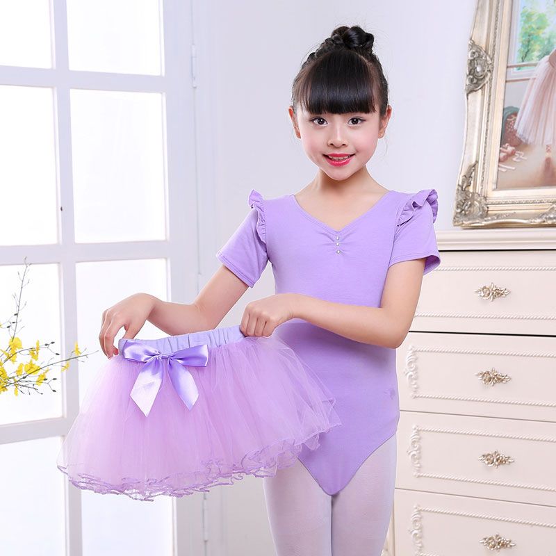 女童芭蕾舞儿童舞蹈练功服春秋长短袖蓬蓬纱裙考级服民族舞演出服