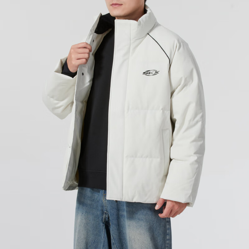 斯凯奇(Skechers)男装女装 情侣新款保暖运动服潮流时尚休闲立领羽绒服外套P424U041-01NJ ZP高清大图