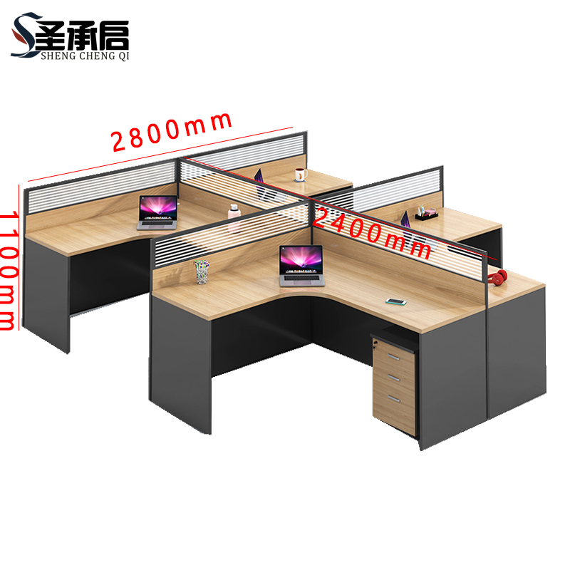 圣承启 屏风办公桌 C4柜张高清大图
