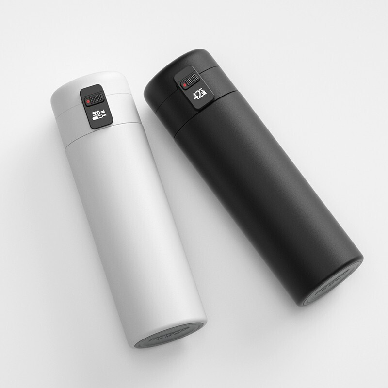 华为智选/HUAWEI HiLink 哈尔斯 智能保温杯450ML 茶水分离水杯子316不锈钢茶杯 黑色