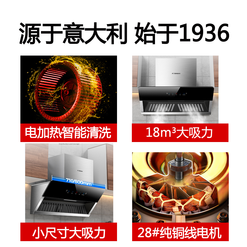 方帅(FOSHUAI)710MM小尺寸自动清洗 侧吸式抽油烟机单机 家用小户型大吸力小型单烟机脱排排烟罩 易清洁 企业价