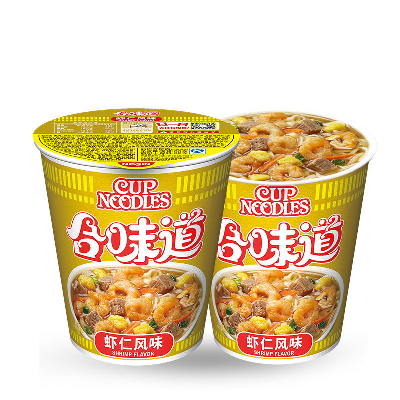 日清(NISSIN)合味道虾仁风味82g*12杯整箱 方便杯面速食泡面