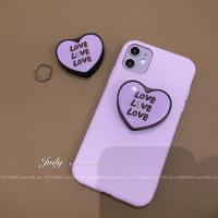 火豹气质紫色Love英文爱心支架适用苹果11手机壳xs max/7p8p/iphonex 苹果11Love支架+手机座