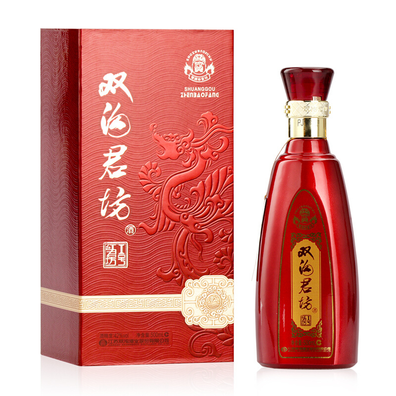双沟 珍宝坊 红君坊 I号 42度 整箱装白酒 500ml*6瓶(内含3个礼袋)口感绵柔浓香型