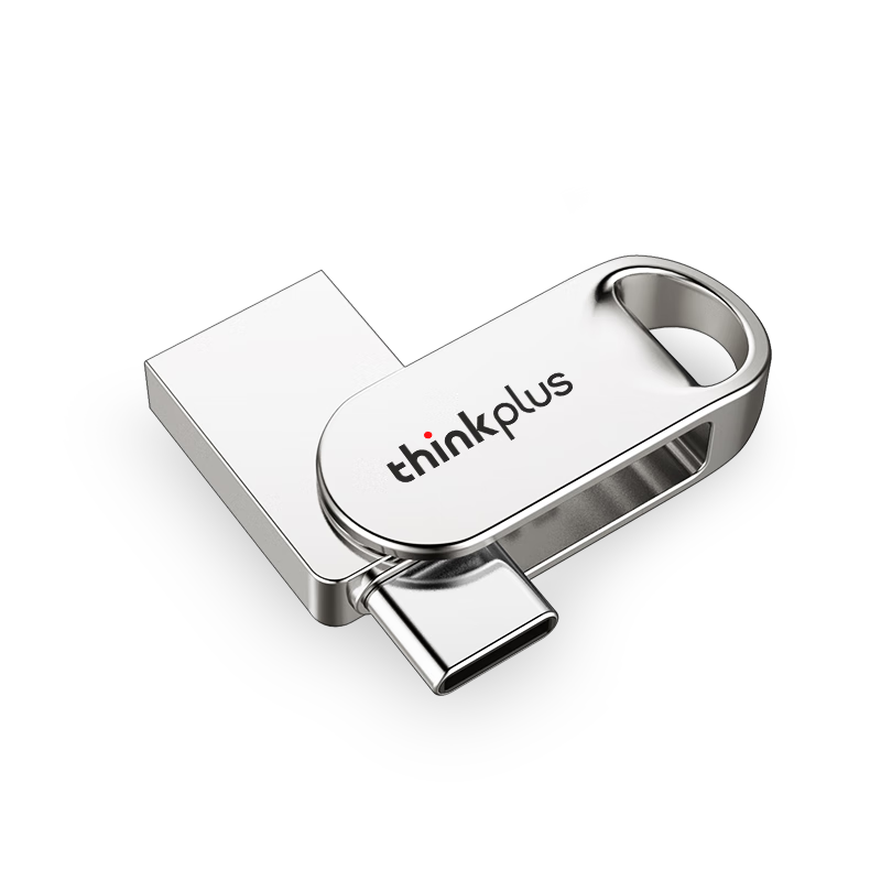 联想(Lenovo)64GBType-CUSB3.1手机U盘X3C香槟银全金属双接口旋转高速读写手机电脑两用优盘