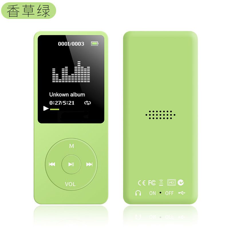 绿色 裸机一台[无内存 无配件] mp3mp4播放器英语便携随身听男女学生p6电子书插卡录音收音歌词P5
