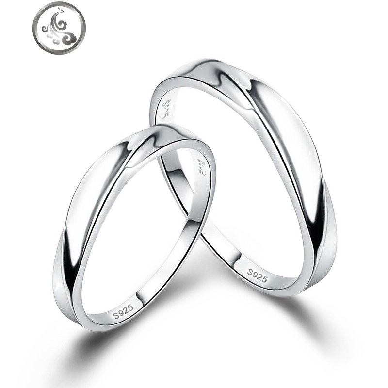 一对纯银男女学生开口素圈对戒日韩简约百搭定制结婚jimi戒指